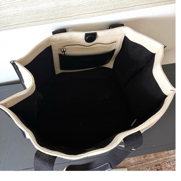 New Ted Baker Georjea Canvas Large Weekender Tote in Natural with Leather Trim - Picture 10 of 12